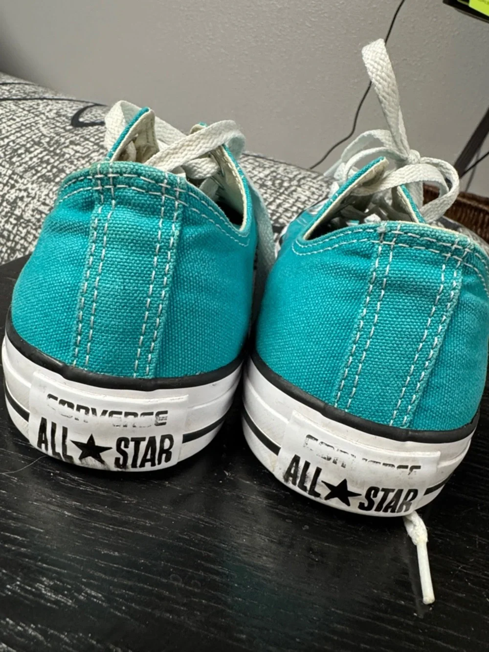 Converse Teal Low Top Sneakers with White Laces - Picture 10 of 10
